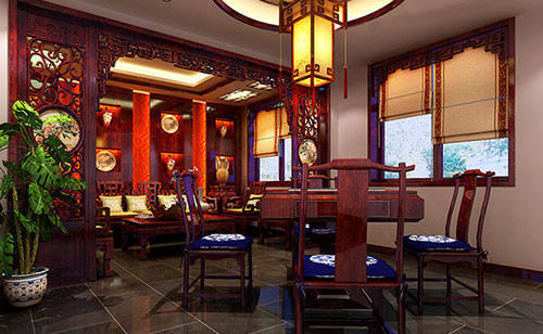 祁县古典中式风格茶楼包间设计装修效果图